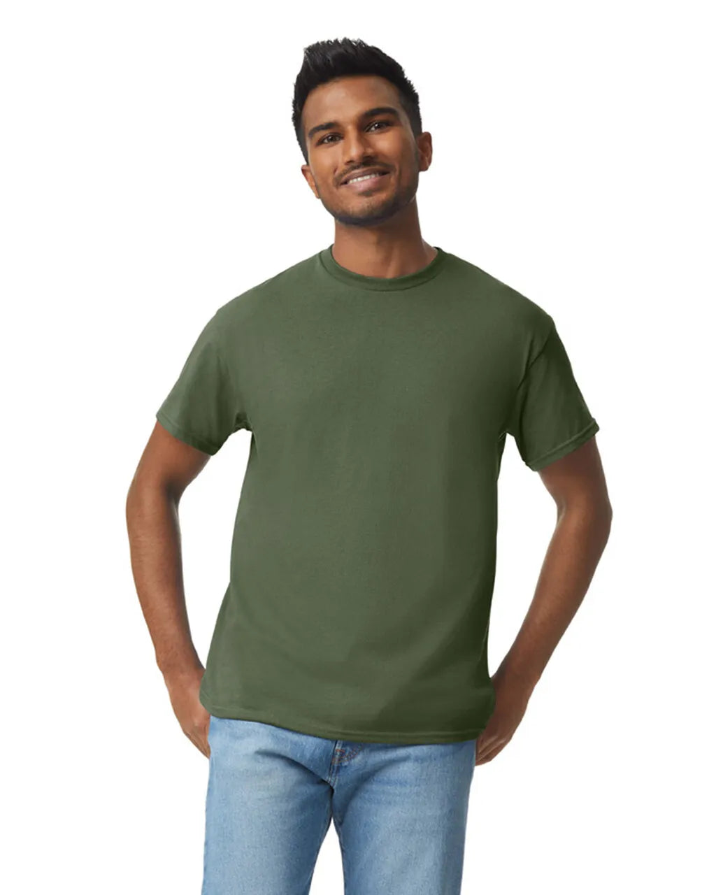 Custom Gildan 5000 T-Shirt blank garment in Military Green