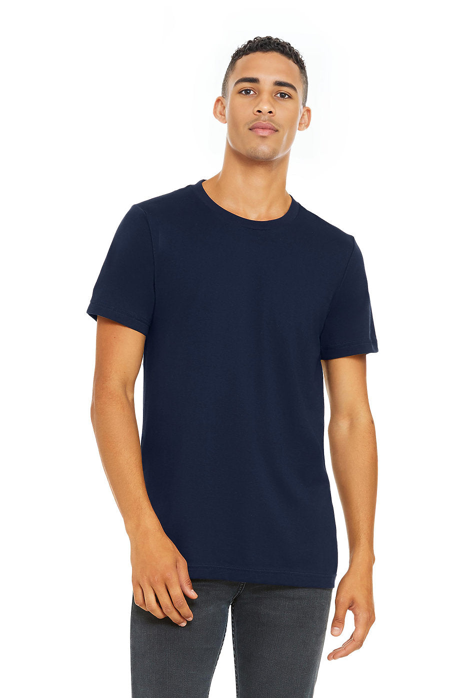 Custom Bella Canvas 3001CV blank garment in Navy