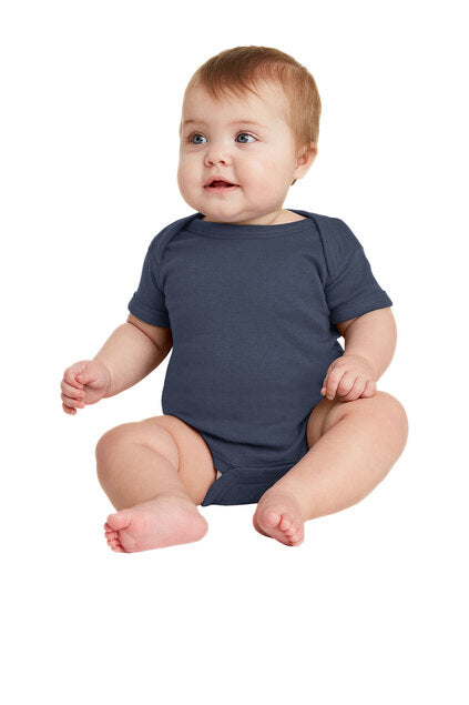 Custom Rabbit Skins 4400 Baby Rib Bodysuit blank garment in Navy