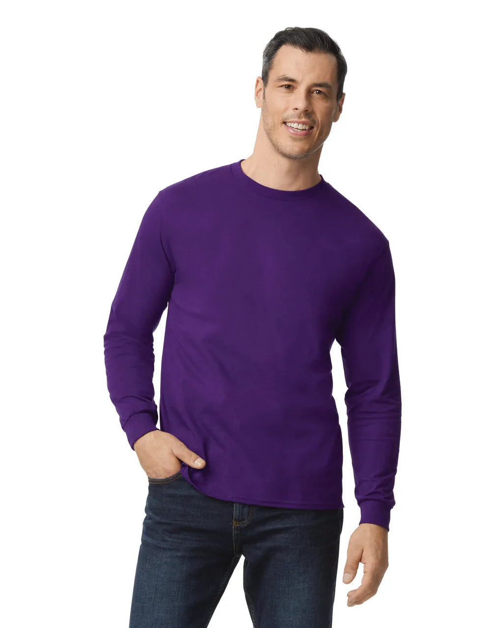 Custom Gildan 5400 Long Sleeve T-Shirt blank garment in Purple