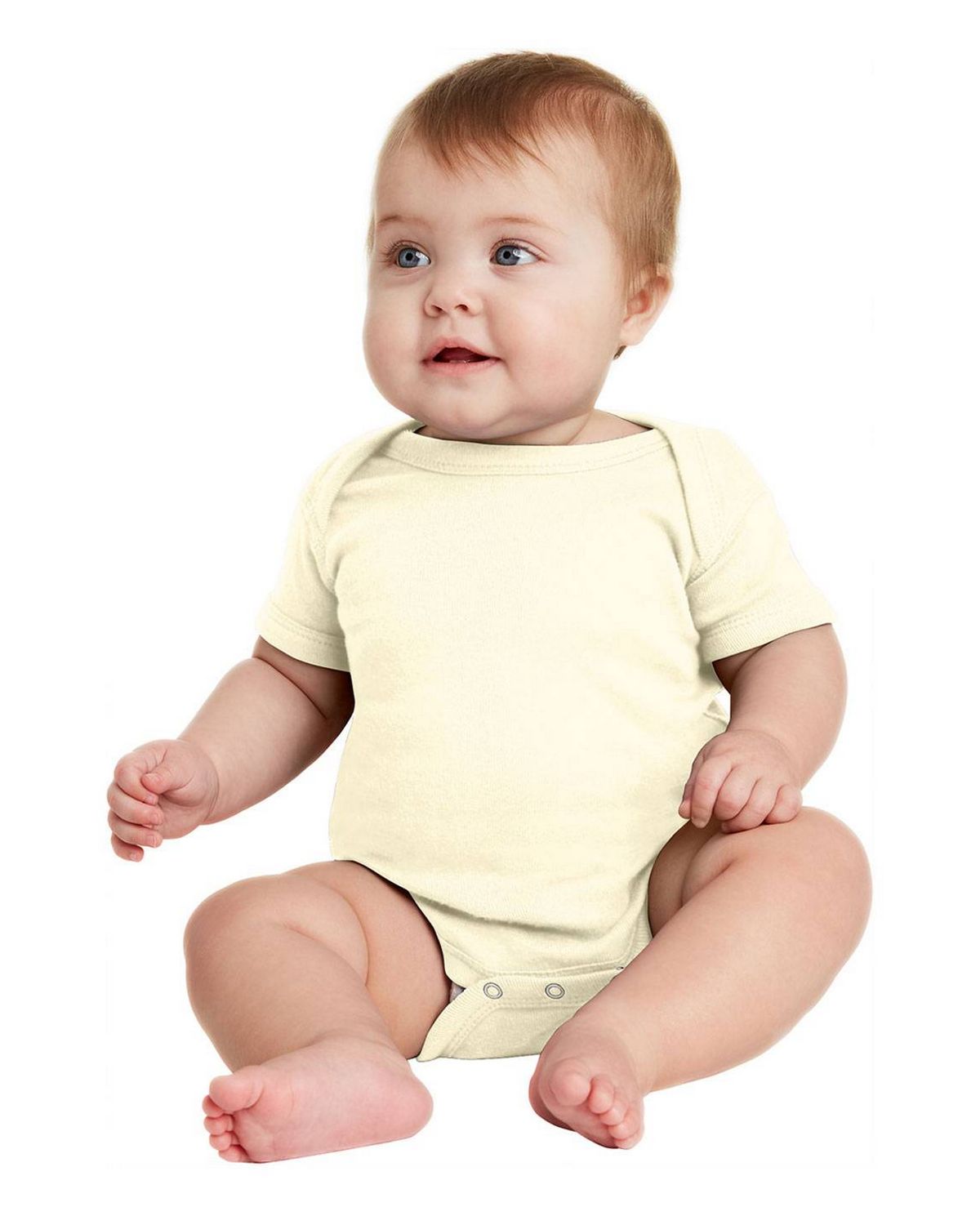 Custom Rabbit Skins 4400 Baby Rib Bodysuit blank garment in Natural