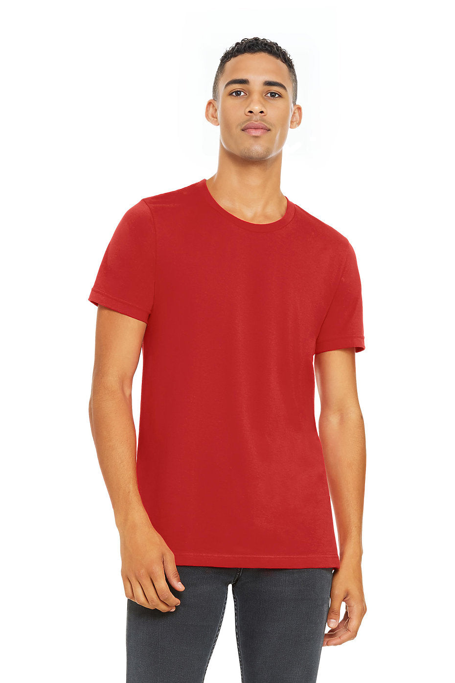 Custom Bella Canvas 3001CV blank garment in Red