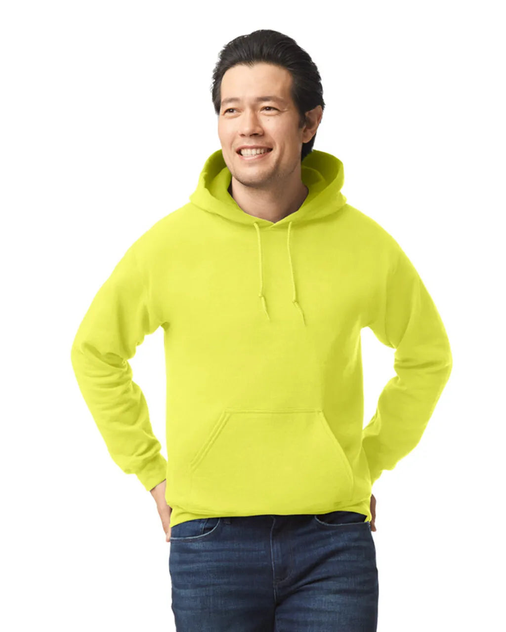 Custom Gildan 18500 Hoodies blank garment in Safety Green