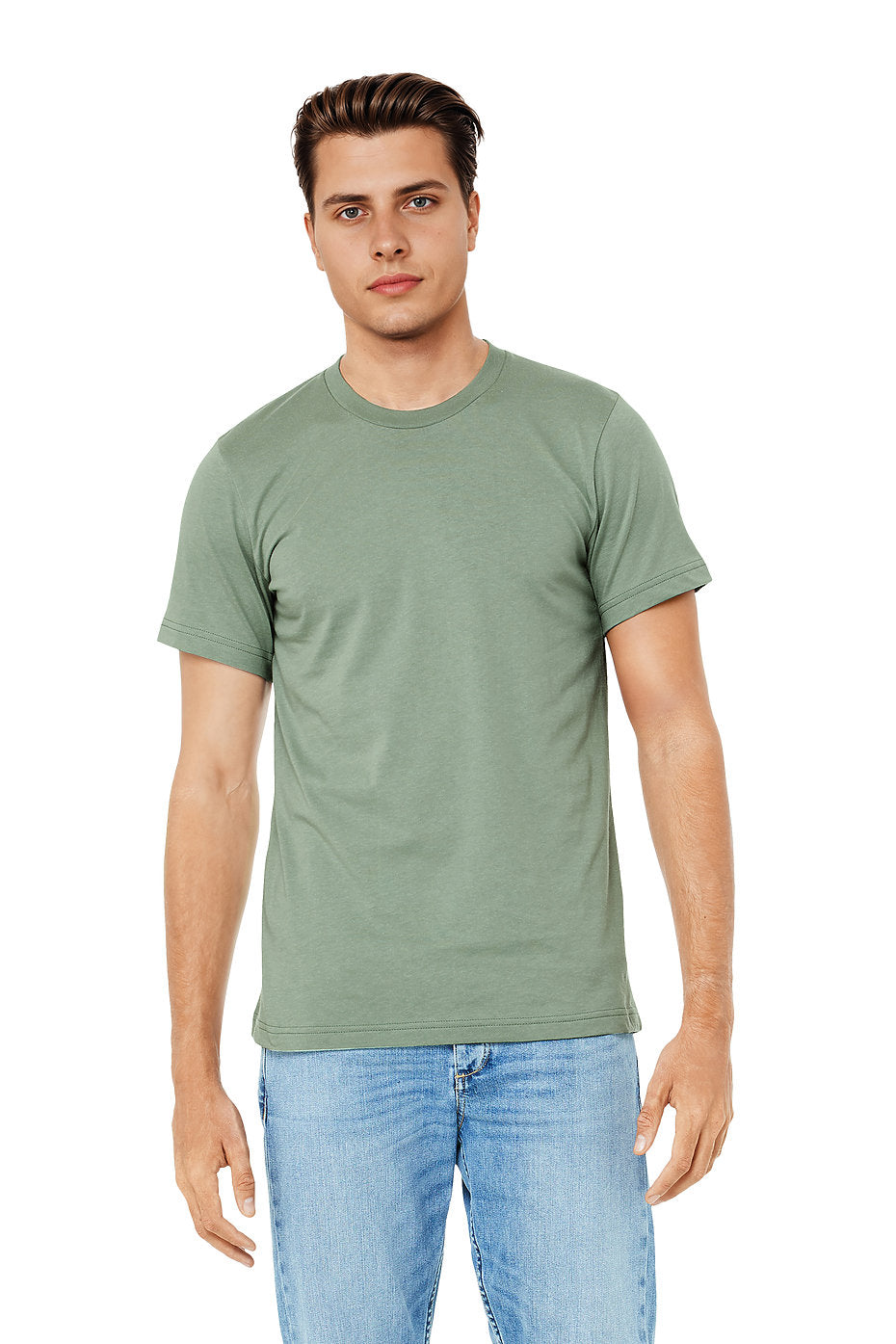 Custom Bella Canvas 3001CV blank garment in Sage