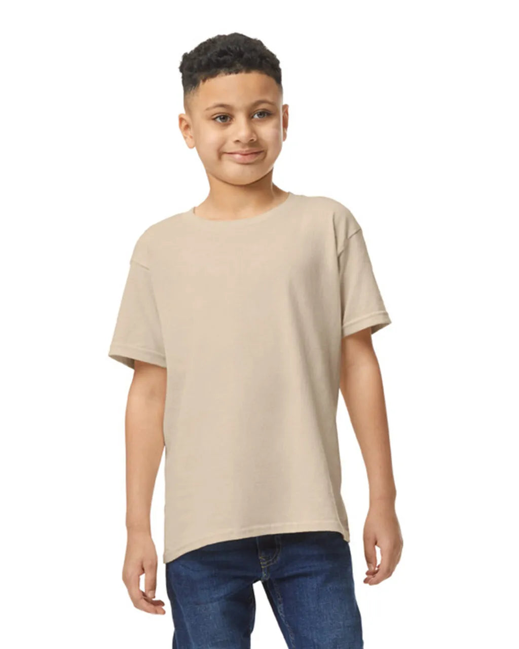Custom Gildan 5000B Youth T-Shirt blank garment in Sand