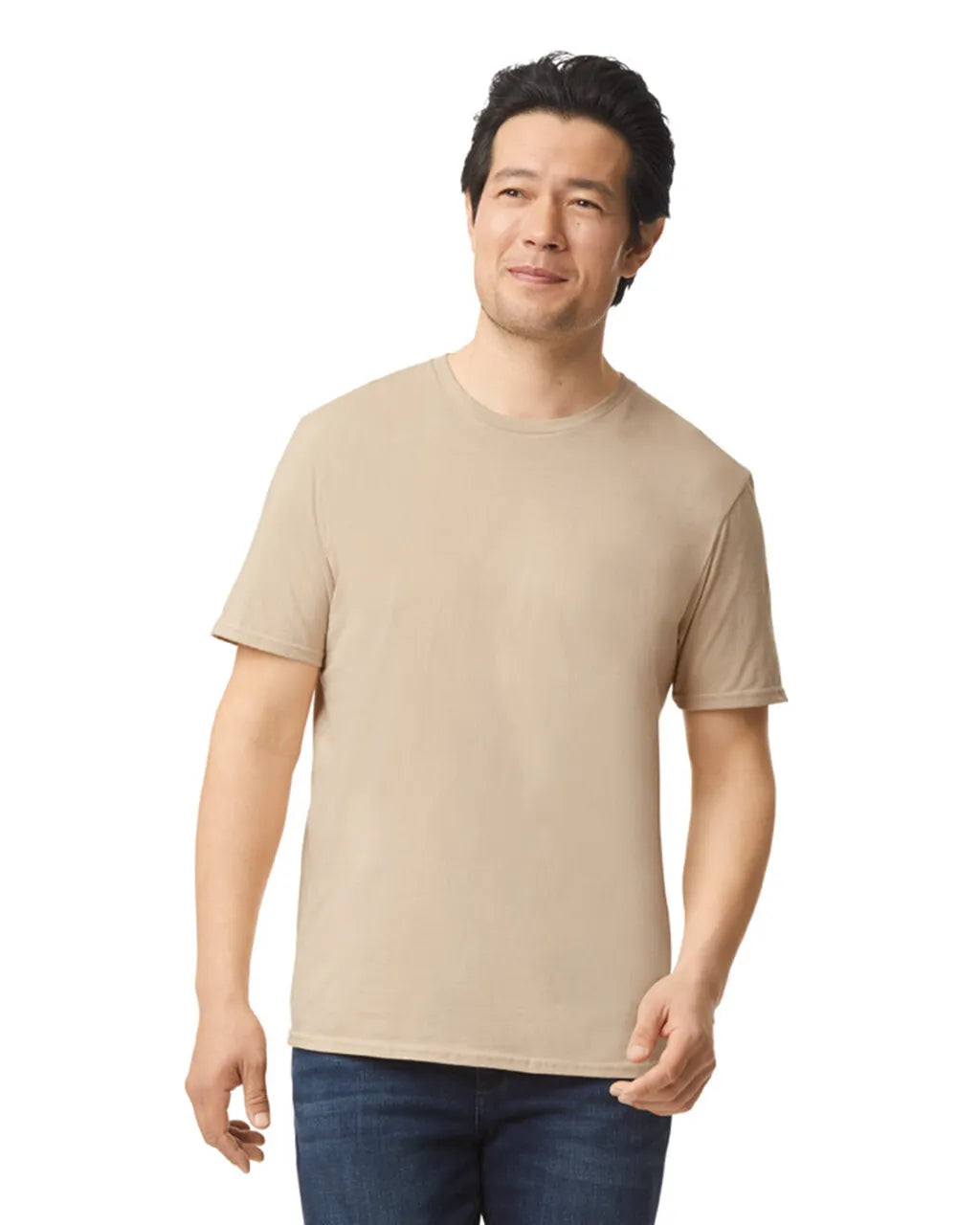 Custom Gildan 64000 T-Shirt blank garment in Sand