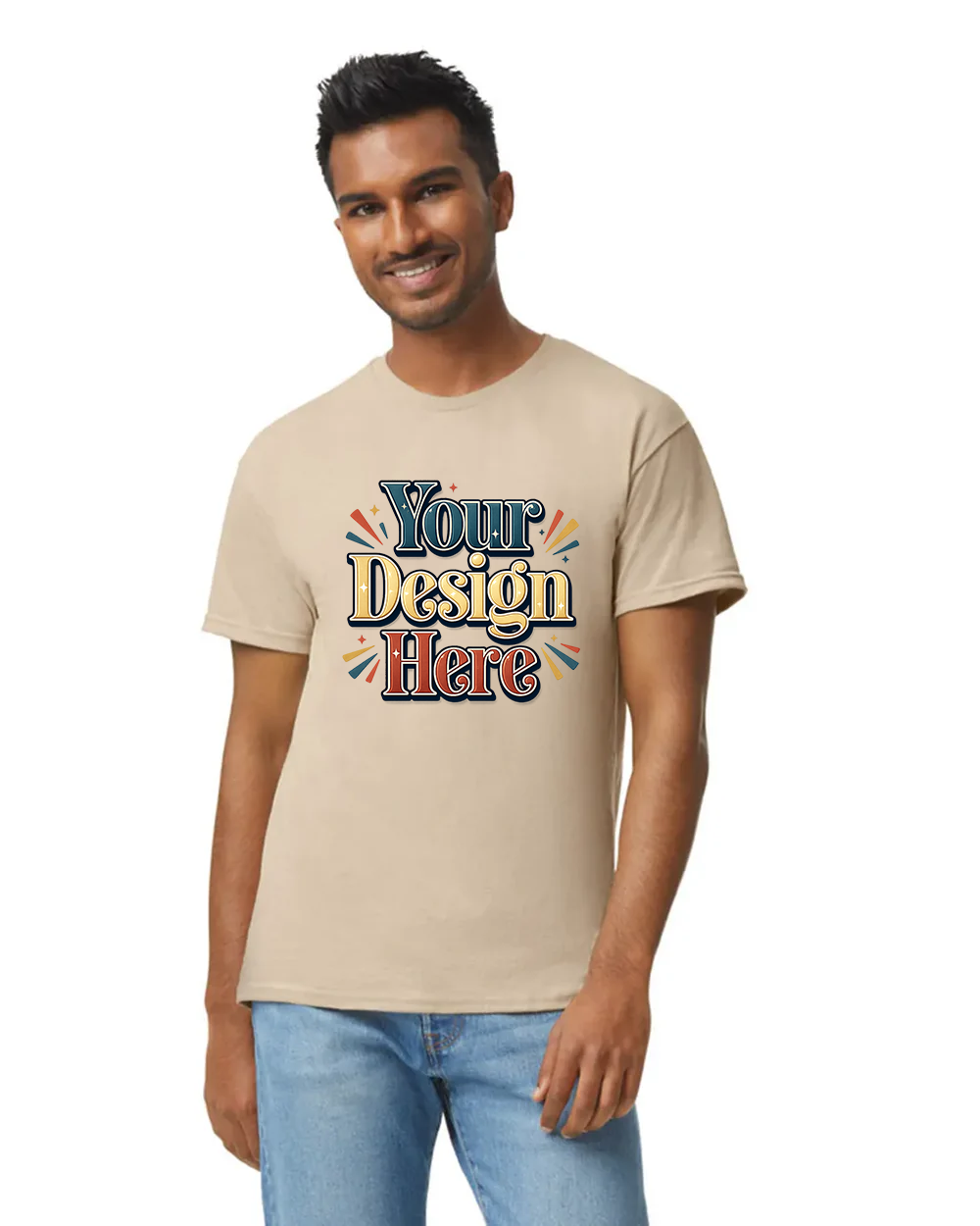 Custom Gildan 5000 T-Shirt blank garment in Yellow