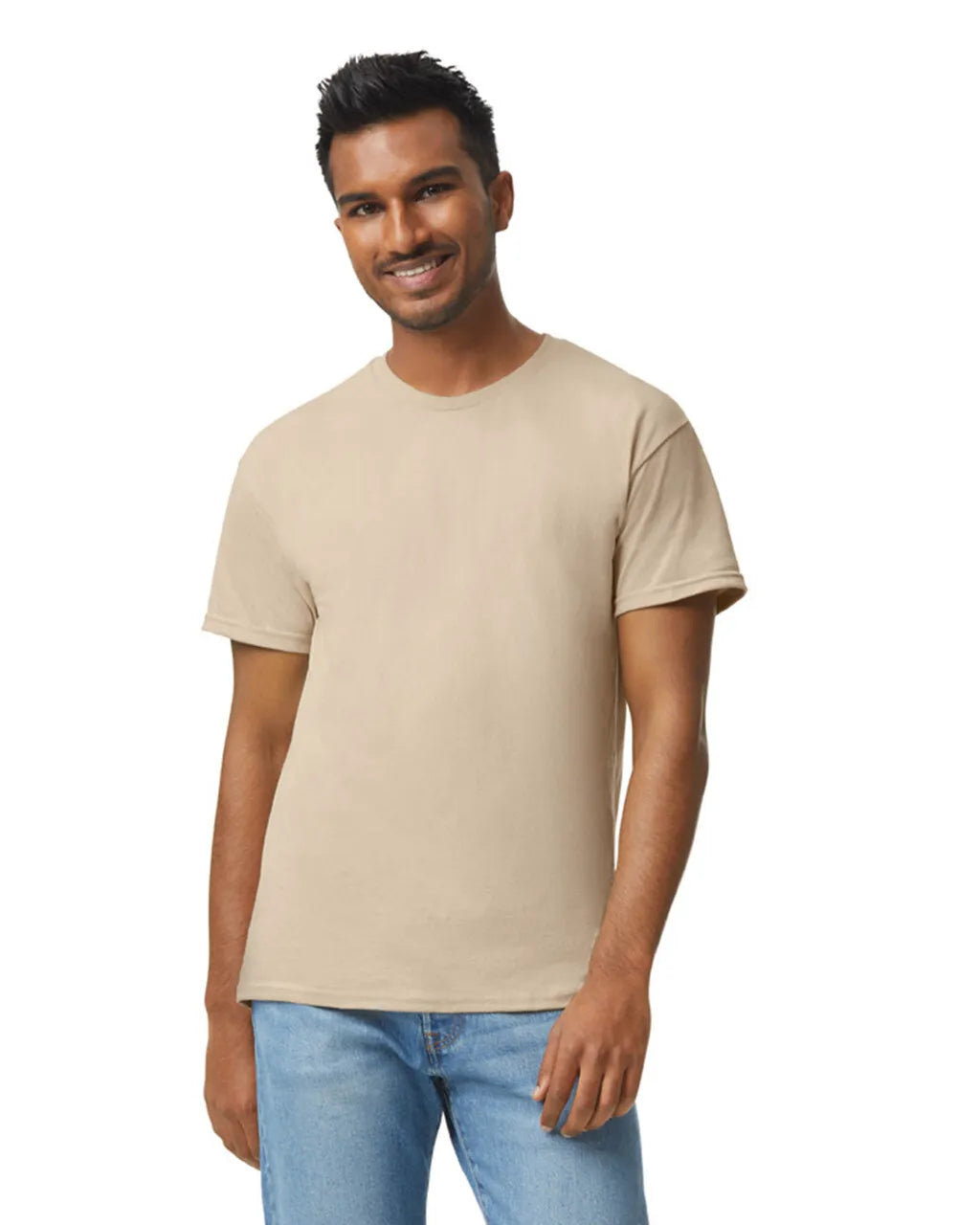 Custom Gildan 5000 T-Shirt blank garment in Sand
