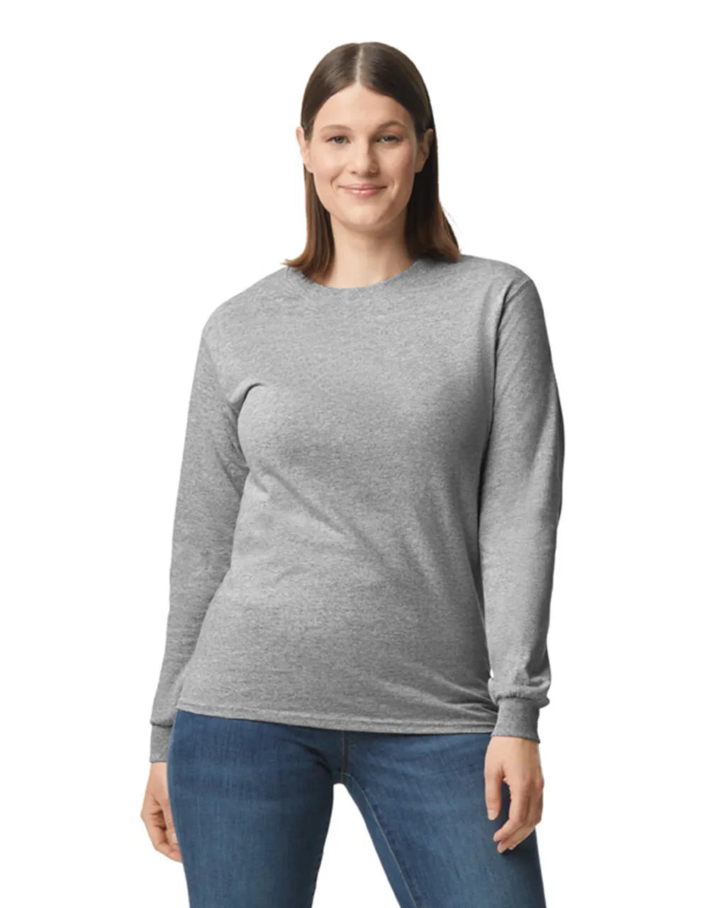 Custom Gildan 5400 Long Sleeve T-Shirt blank garment in Sport Grey