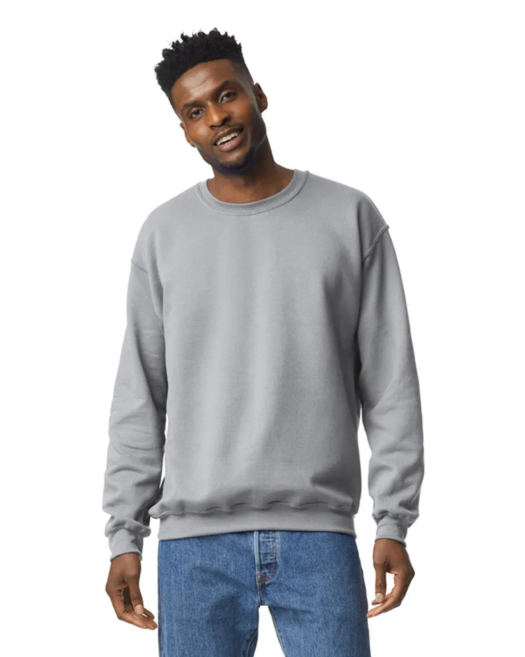 Custom Gildan 18000 Sweatshirt blank garment in Sport Grey