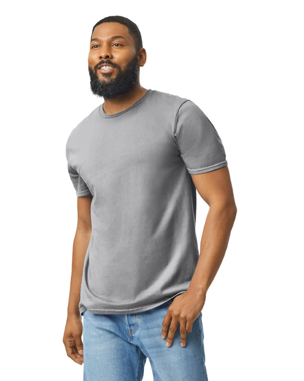 Custom Gildan 64000 T-Shirt blank garment in Sport Grey