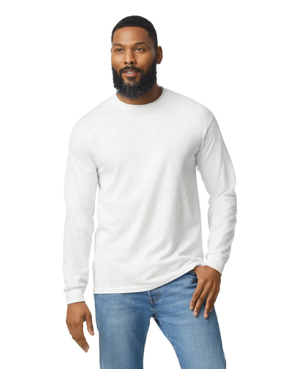 Custom Gildan 5400 Long Sleeve T-Shirt blank garment in White