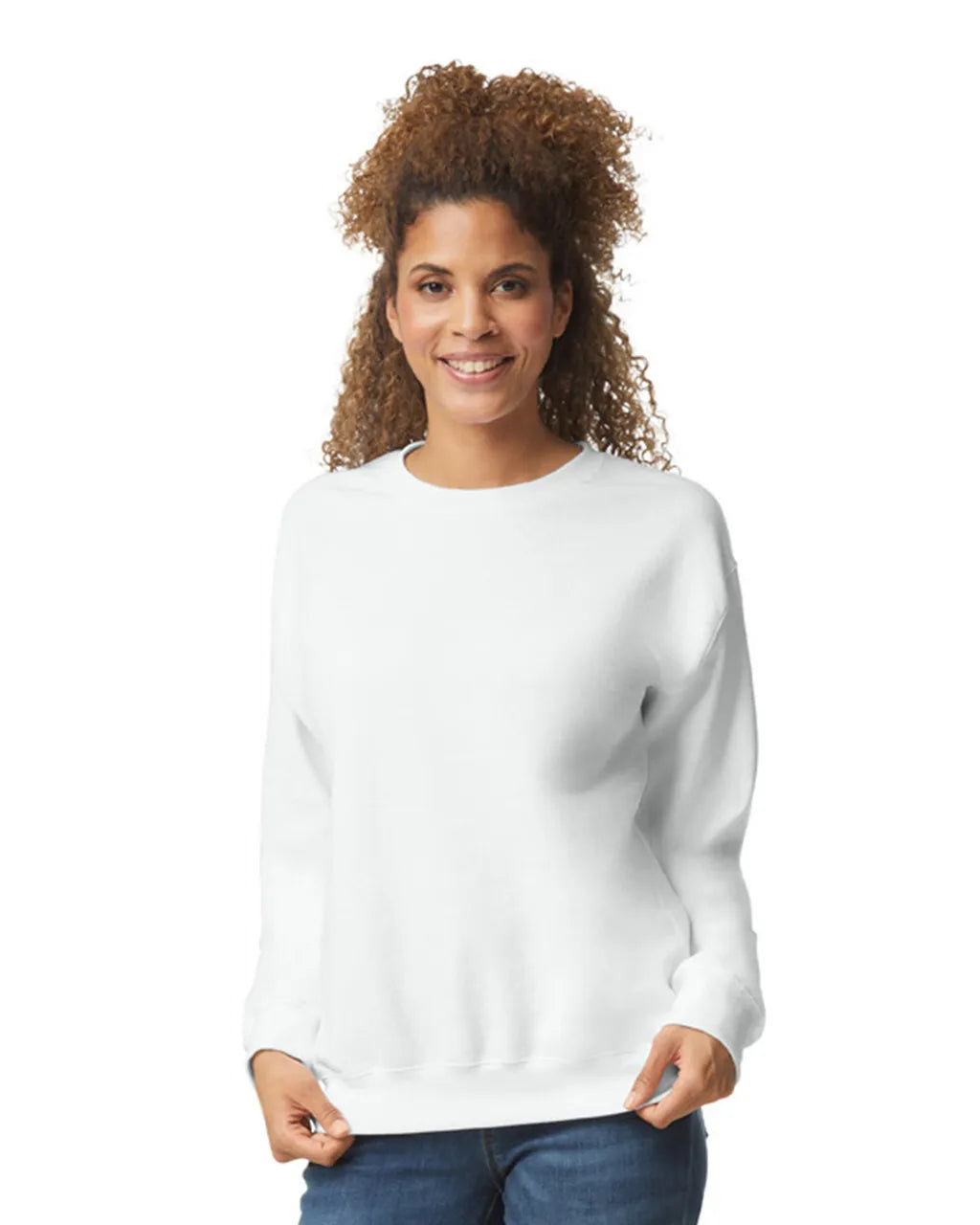 Custom Gildan 18000 Sweatshirt blank garment in White
