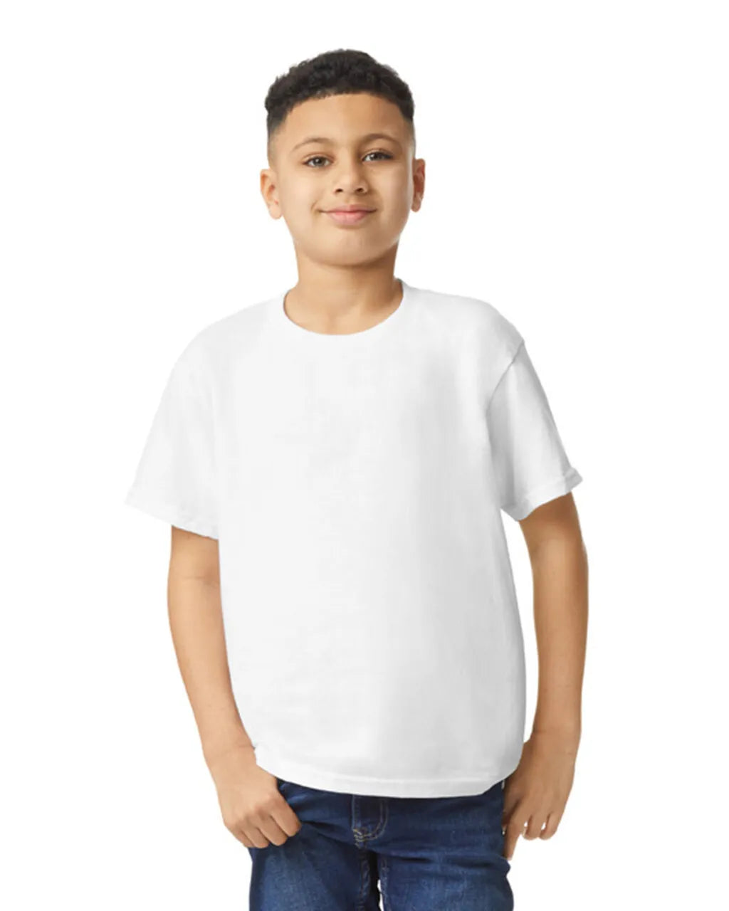 Custom Gildan 5000B Youth T-Shirt blank garment in White
